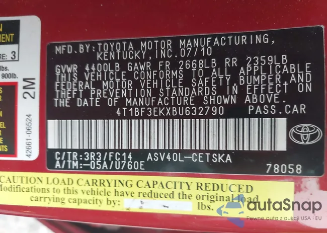 4T1BF3EKXBU632790: 44398965