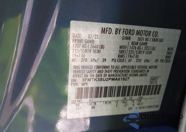 3FMTK3SU2PMA61927: 44399231