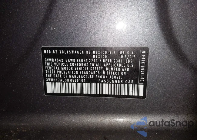 3VWH17AU3HM529104: 44399250