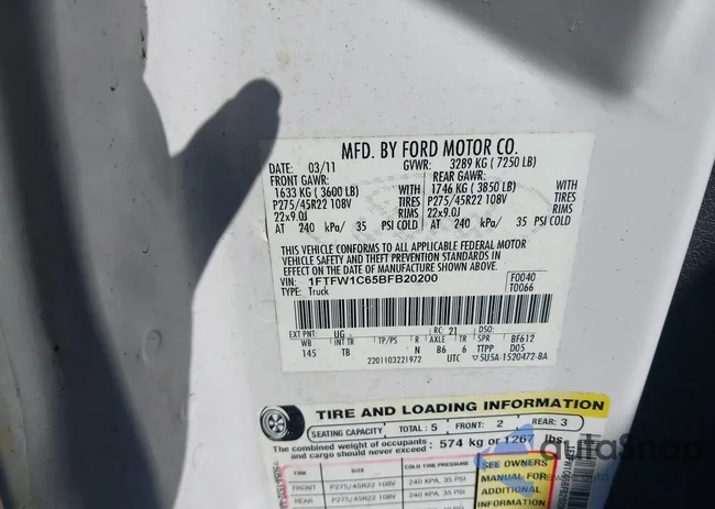 1FTFW1C65BFB20200: 44399287