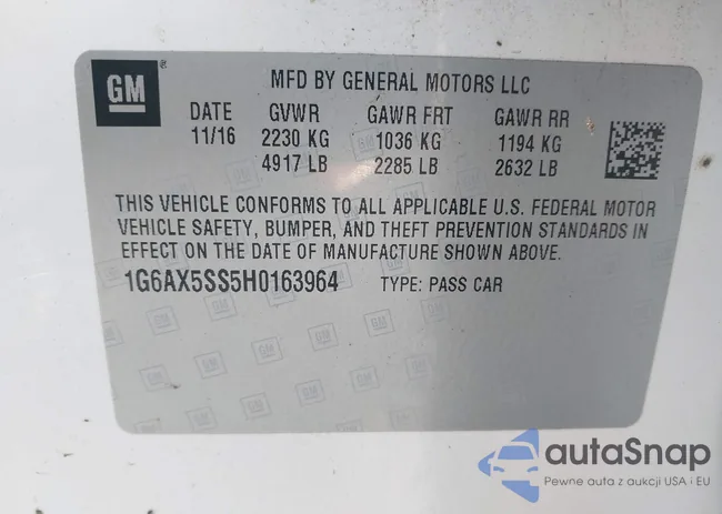 1G6AX5SS5H0163964: 44398629