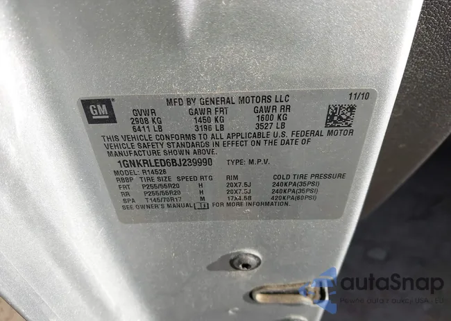 1GNKRLED6BJ239990: 44398652