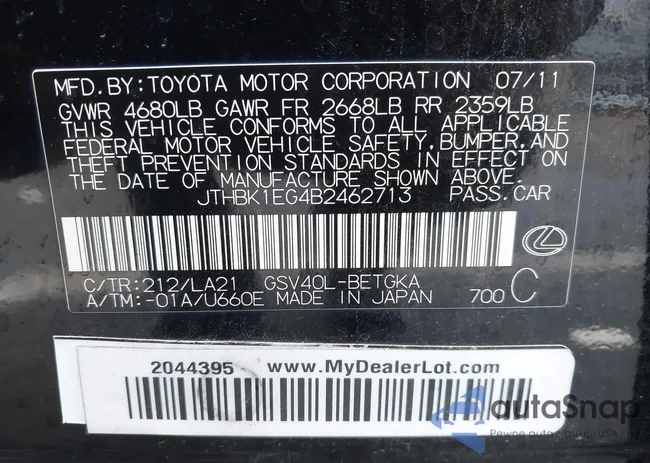 JTHBK1EG4B2462713: 44398698