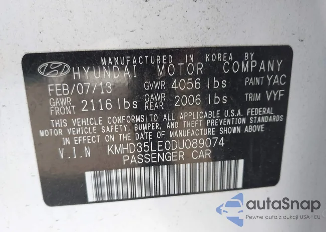 KMHD35LE0DU089074: 44399947