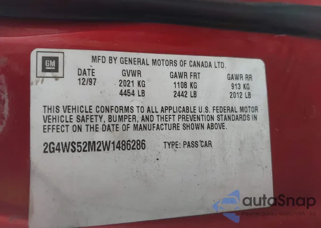 2G4WS52M2W1486286: 44399999