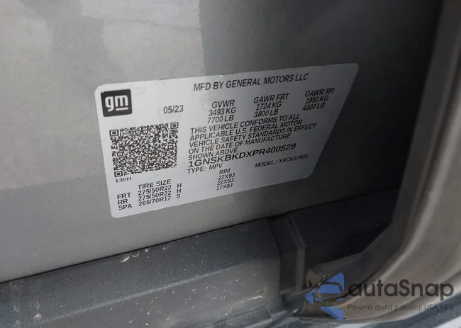 1GNSKBKDXPR400529: 44400033