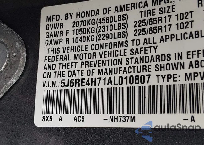5J6RE4H71AL010807: 44400056