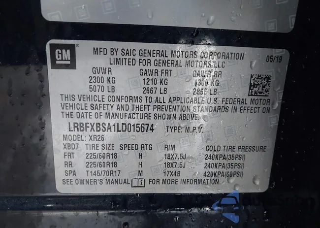 LRBFXBSA1LD015674: 44400071