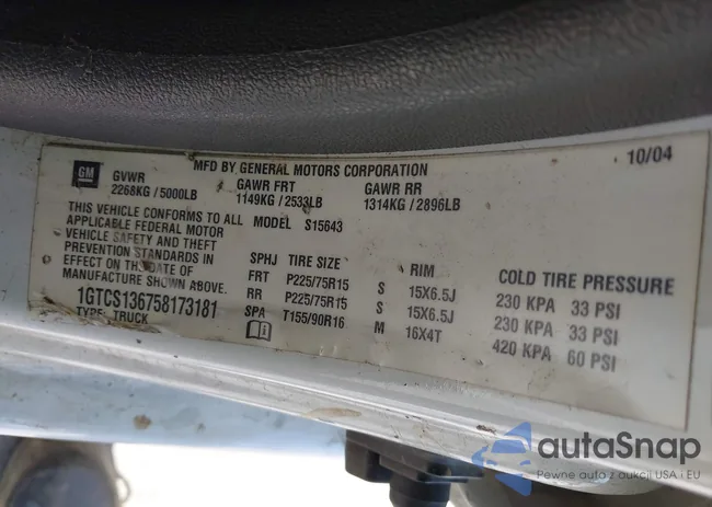 1GTCS136758173181: 44400148