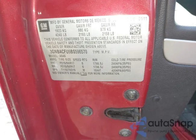 3GNBACFU9BS596570: 44400166