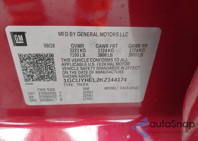 1GCUYHEL2KZ144174: 44400339