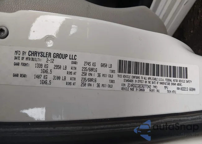 2C4RDGCG8CR277342: 44400355