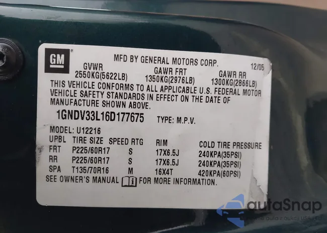 1GNDV33L16D177675: 44400956