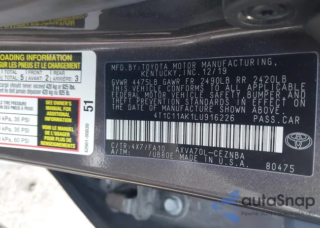 4T1C11AK1LU916226: 44401053