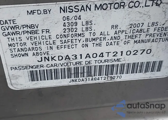 JNKDA31A04T210270: 44401061