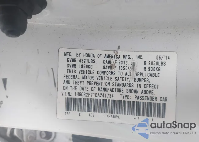 1HGCR2F71EA241734: 44401063