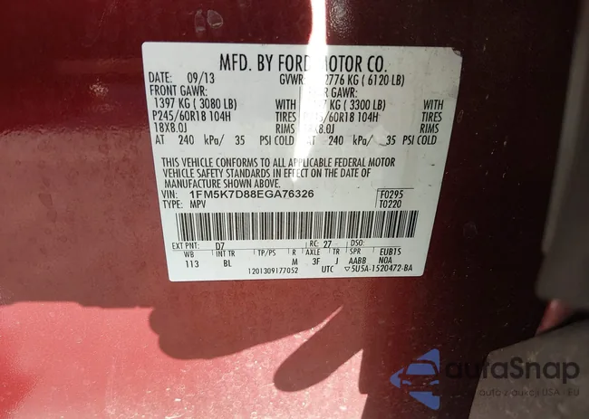 1FM5K7D88EGA76326: 44401075