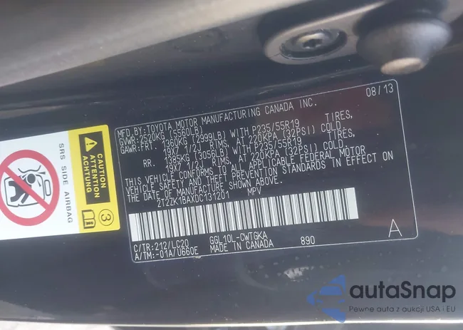 2T2ZK1BAXDC131201: 44401101