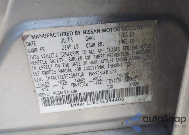 1N4AL11E55C394408: 44401124