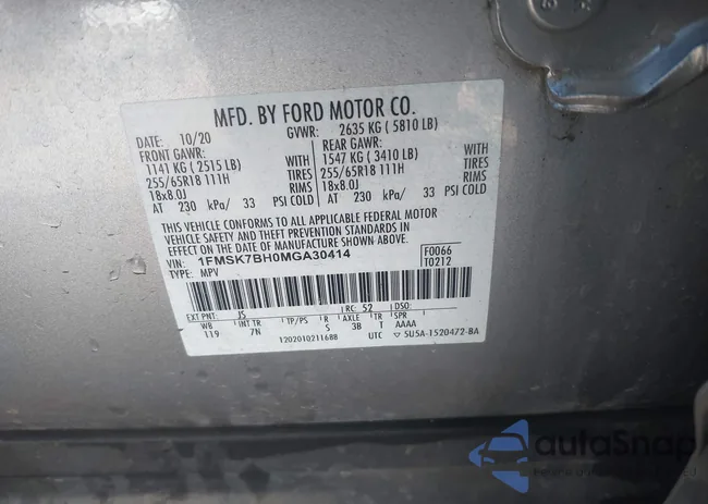 1FMSK7BH0MGA30414: 44401184