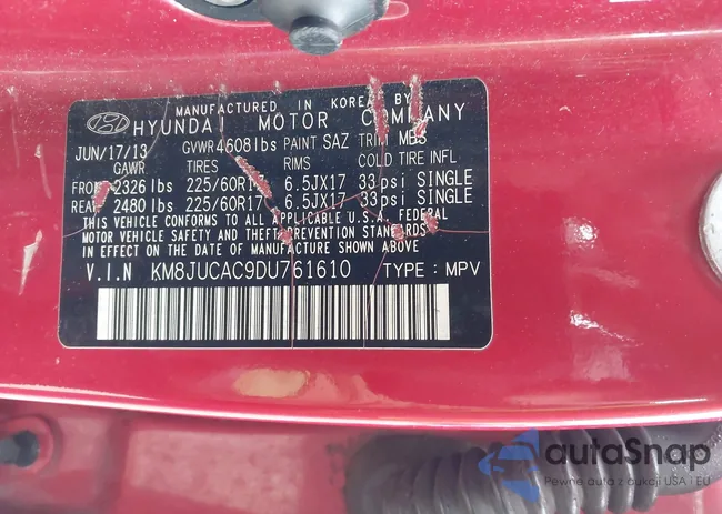 KM8JUCAC9DU761610: 44401253