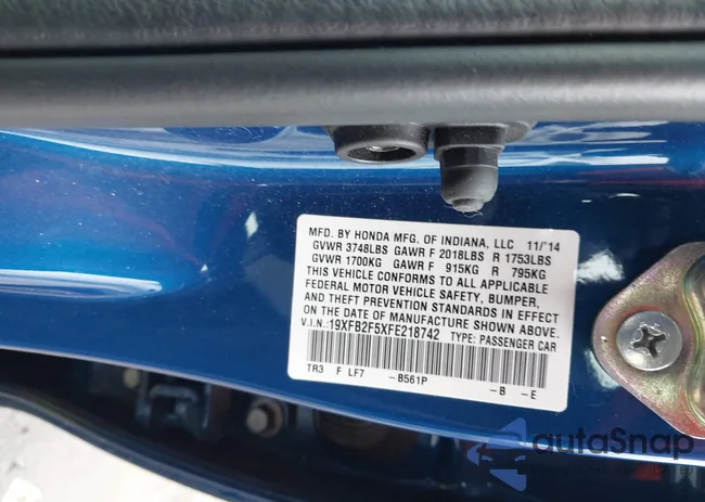 19XFB2F5XFE218742: 44401260