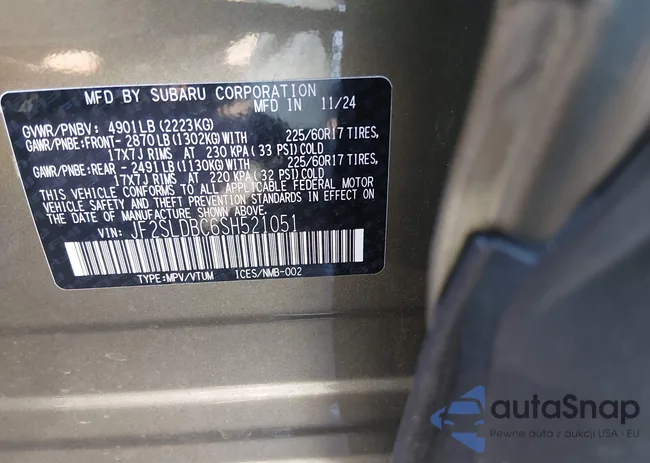 JF2SLDBC6SH521051: 44401391