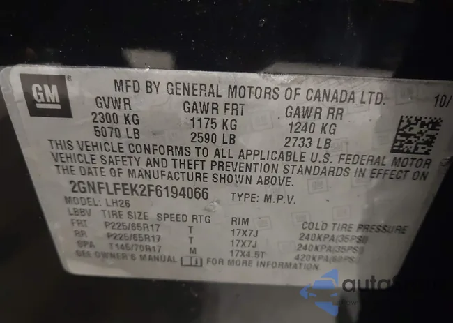 2GNFLFEK2F6194066: 44400450