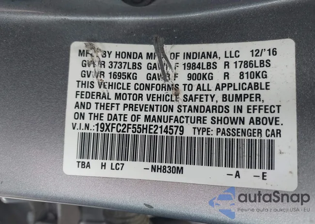 19XFC2F55HE214579: 44400535