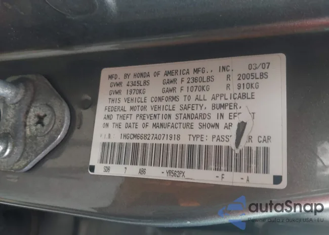 1HGCM66827A071918: 44400552