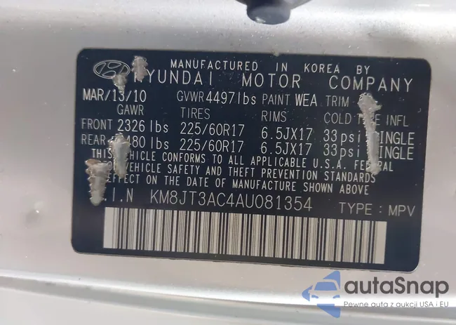 KM8JT3AC4AU081354: 44400557