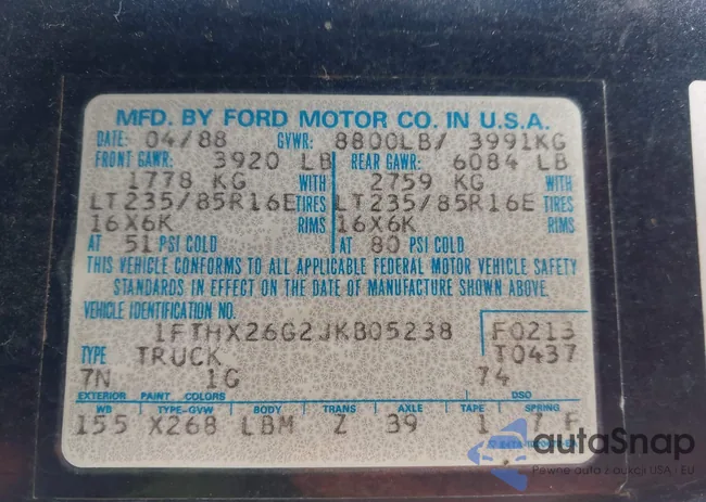 1FTHX26G2JKB05238: 44400558