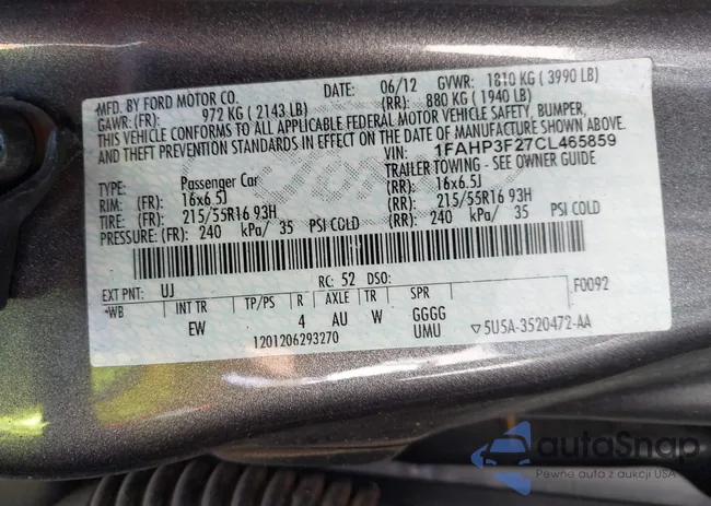 1FAHP3F27CL465859: 44400587