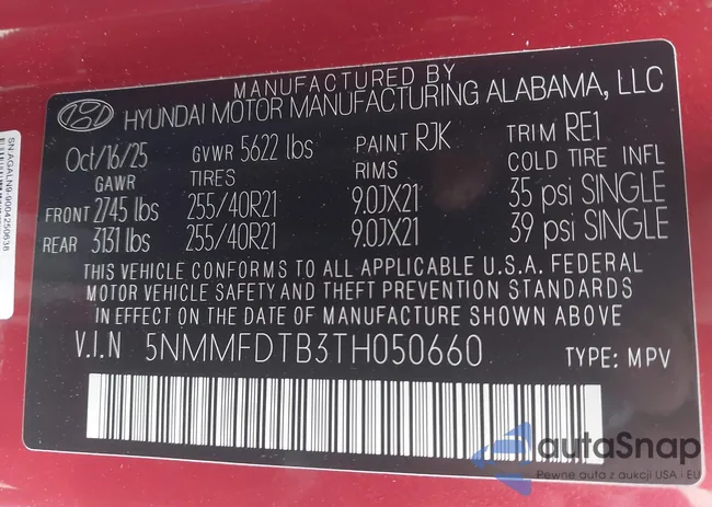 5NMMFDTB3TH050660: 44400782