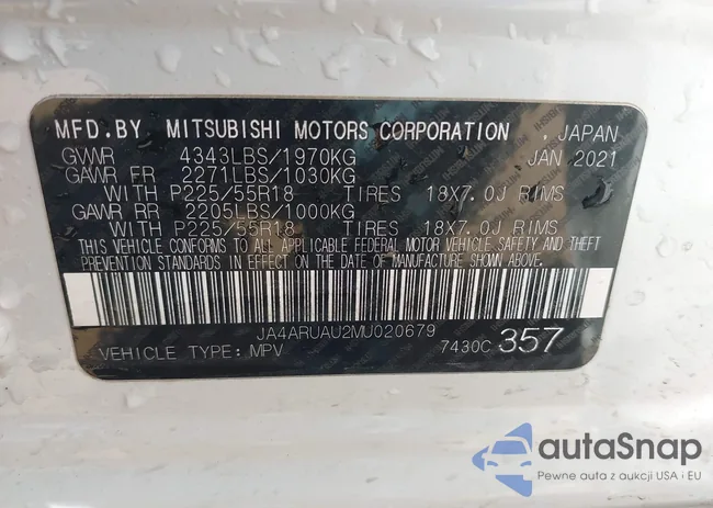 JA4ARUAU2MU020679: 44401935