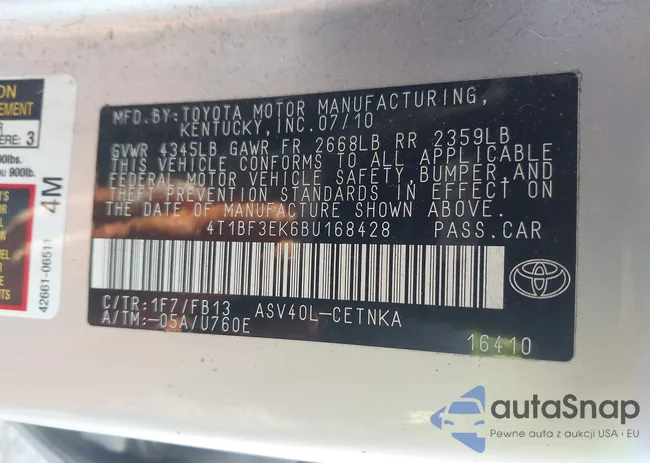 4T1BF3EK6BU168428: 44401482