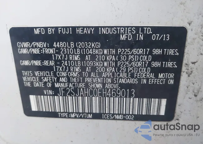 JF2SJAHC0EH469013: 44401490