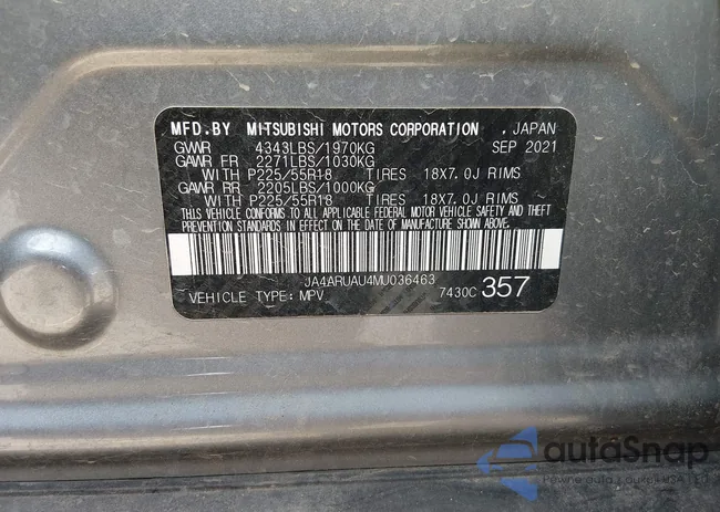 JA4ARUAU4MU036463: 44401680