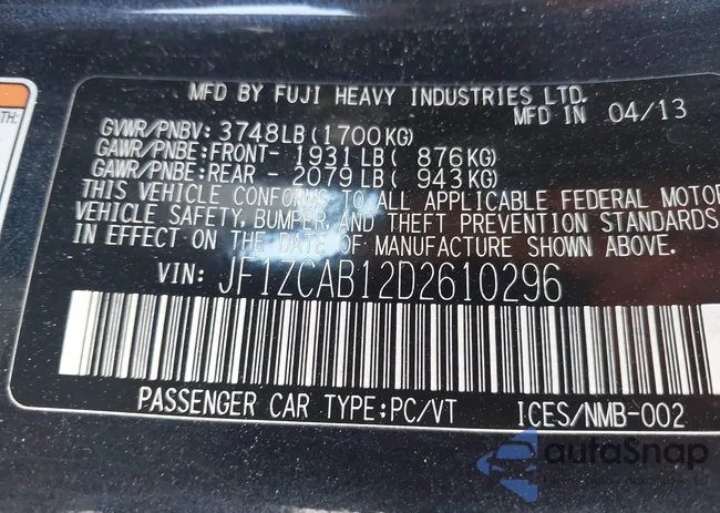 JF1ZCAB12D2610296: 44402909