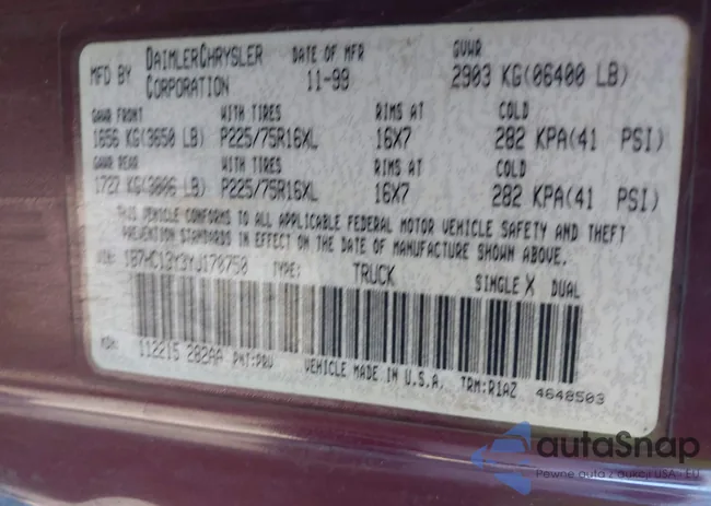 1B7HC13Y3YJ170750: 44403103