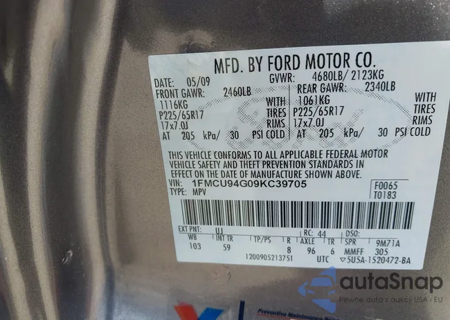 1FMCU94G09KP39705: 44403285