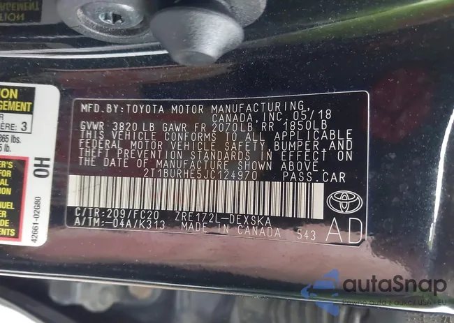 2T1BURHE5JC124970: 44403301