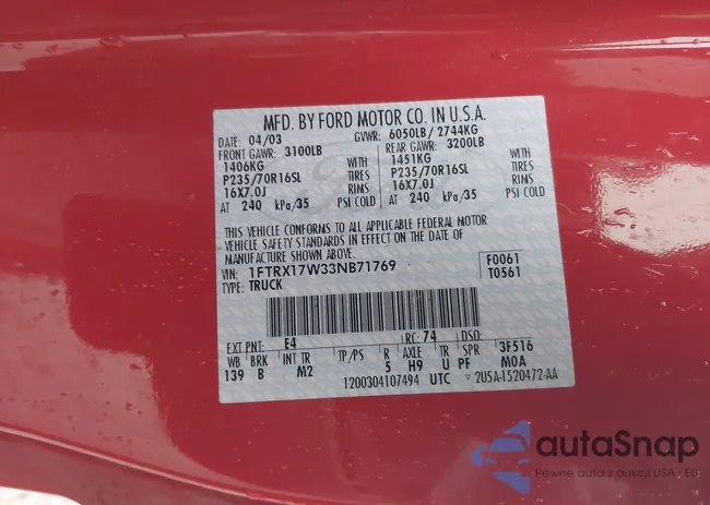 1FTRX17W33NB71769: 44403347