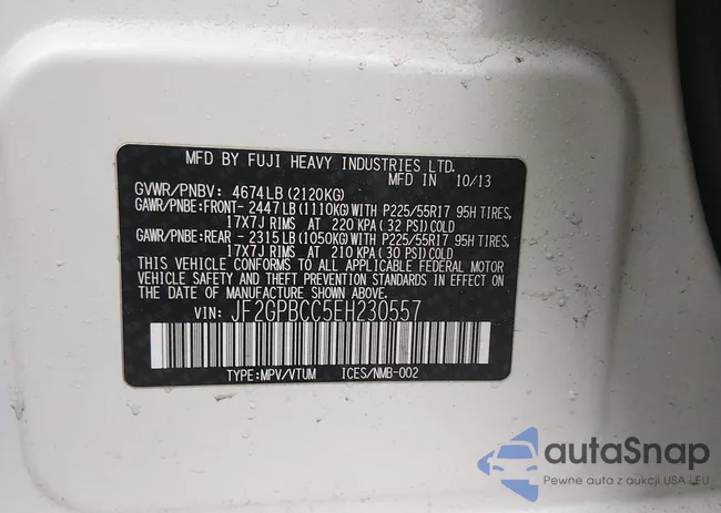 JF2GPBCC5EH230557: 44403361