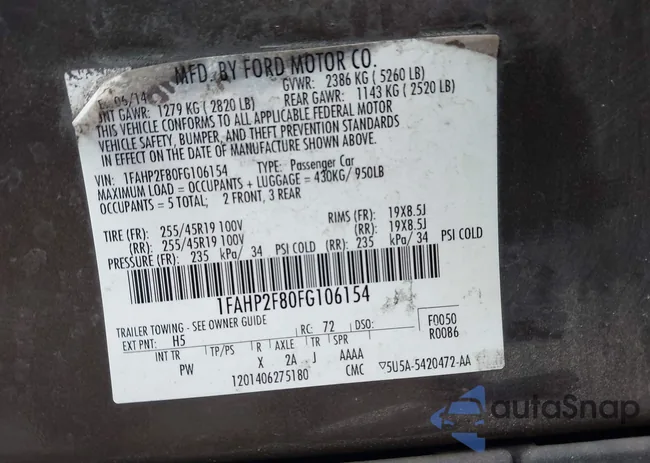 1FAHP2F80FG106154: 44402636