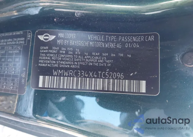 WMWRC334X4TC52096: 44402697