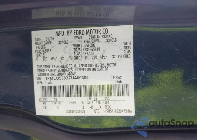 1FMEU538X7UA00305: 44402717