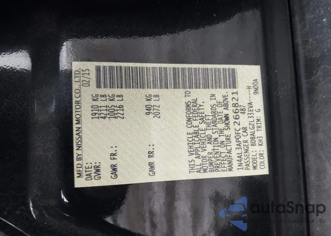 1N4AL3AP0FC266821: 44402757