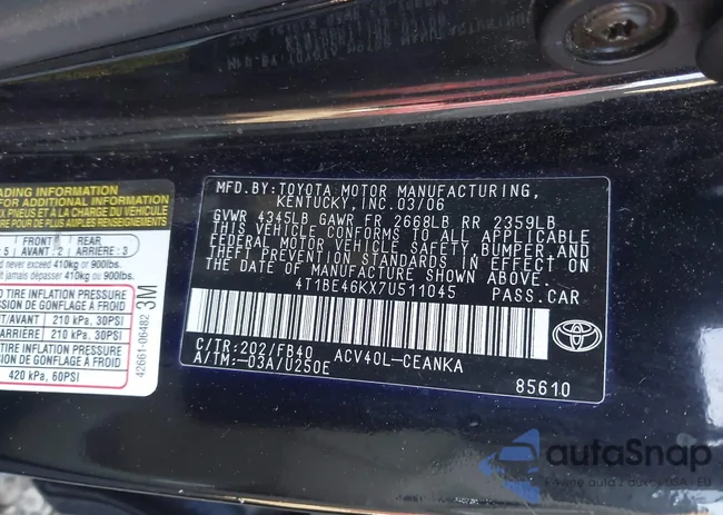 4T1BE46KX7U511045: 44402829