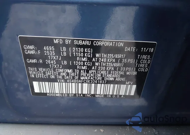 4S4BSAFCXK3261837: 44402830